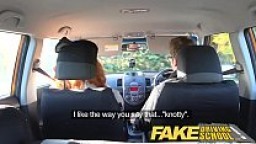 Fake Driving School Nerdy ginger teen fucked to creampie orgasm