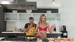CUM KITCHEN: Tall Blonde Babe Alexa Grace Gets her Pussy wrecked in the Kitchen