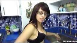 Hot Teen Strokes A Dick In The Kitchen