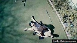 Cheating Latina Gabby Quinteros Caught Fucking Lawn Guy!