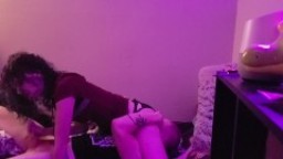 TEEN GOTH SLUT SUCKS AND RIDES HUGE GINGER COCK - FEMALE MOANING ORGASM