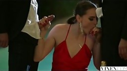 VIXEN Tori Black Takes on Two Cocks In An Award Show After Party