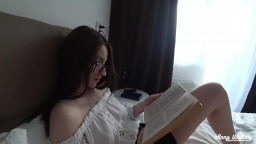 Hot Stepsister reading a book and playing with my dick - Anny Walker